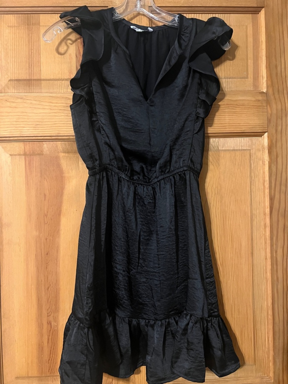 Steve Madden Black Ruffle Mini Dress